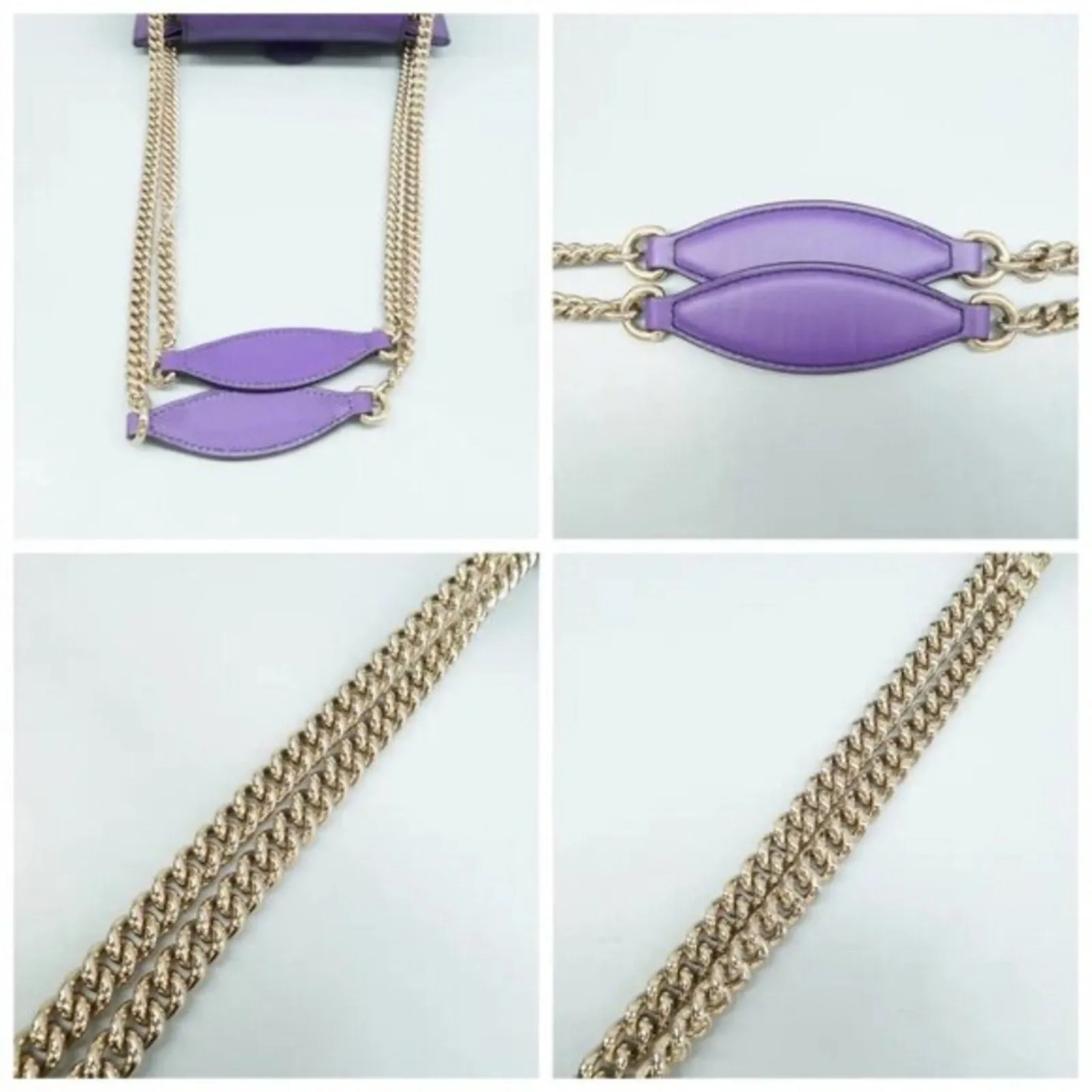 GUCCI Emily Purple GG Leather Shoulder Bag