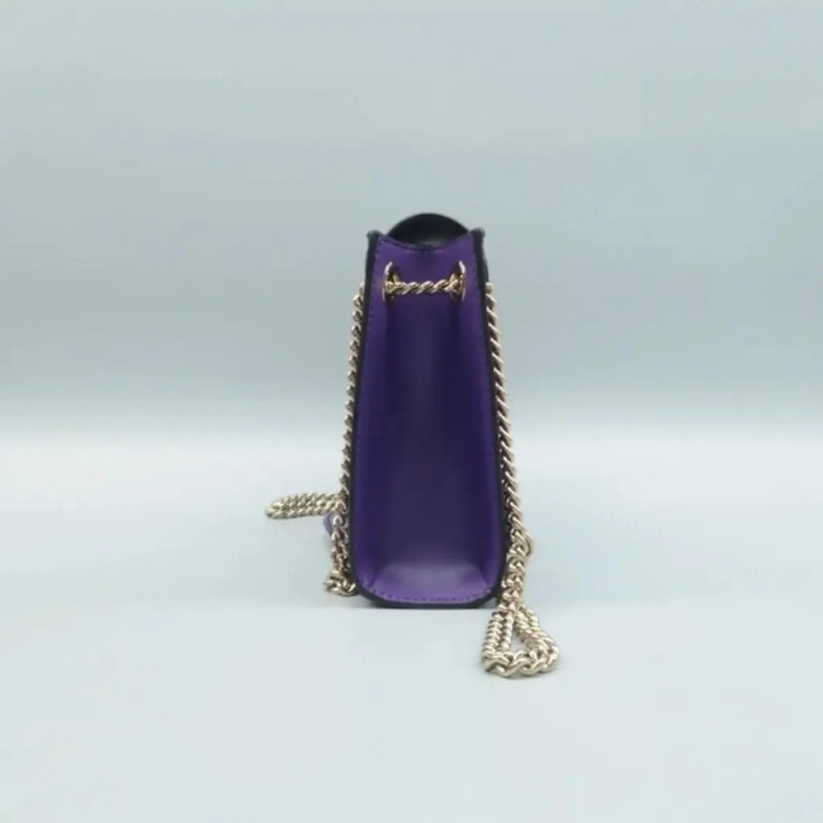 GUCCI Emily Purple GG Leather Shoulder Bag