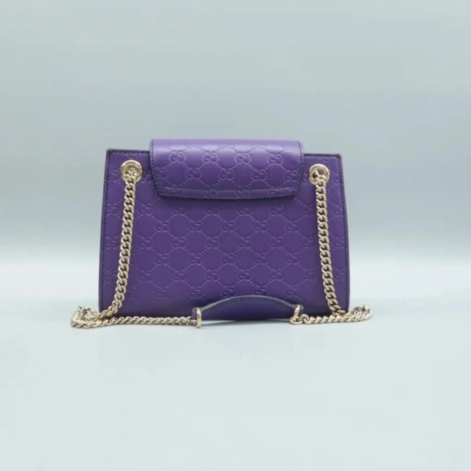 GUCCI Emily Purple GG Leather Shoulder Bag