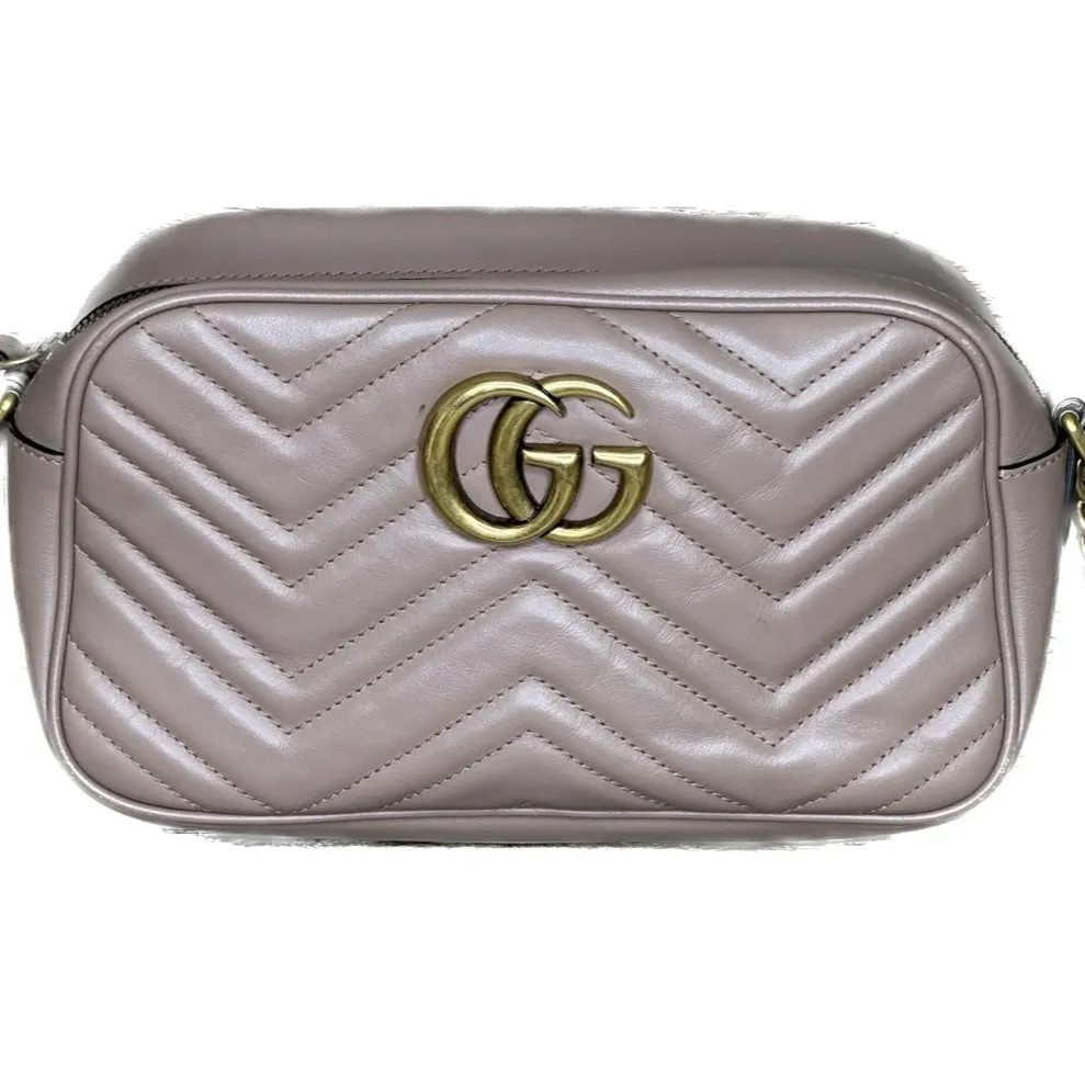 Gucci GG Marmont Camera Small Shoulder Bag - Dusty Pink Leather