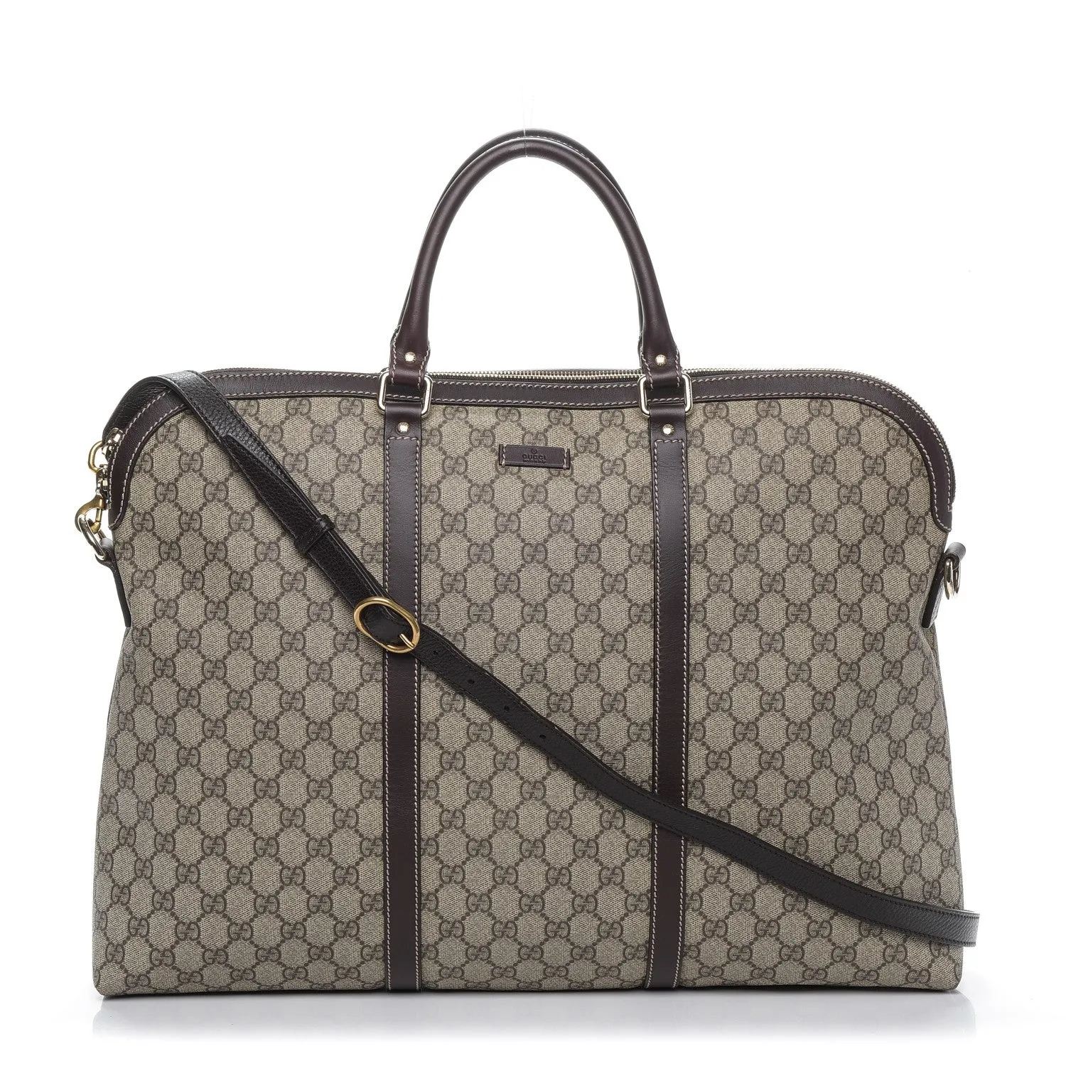 Gucci GG Plus Cuoio Minerva Monogram Briefcase in Cocoa