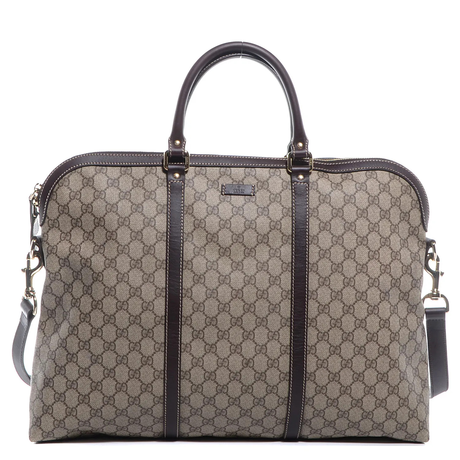 Gucci GG Plus Cuoio Minerva Monogram Briefcase in Cocoa