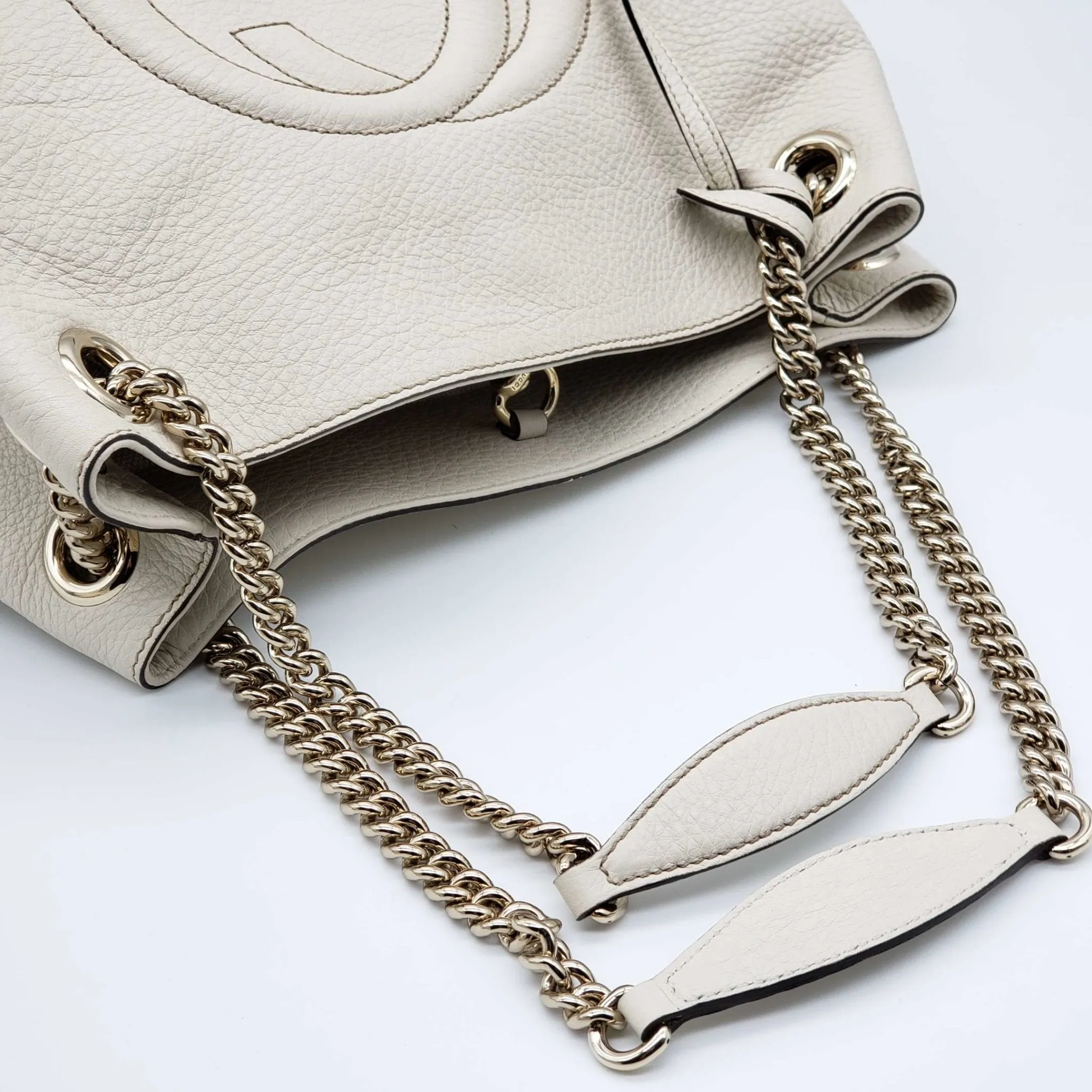Gucci GG Soho on Chain Medium White Shoulder Bag