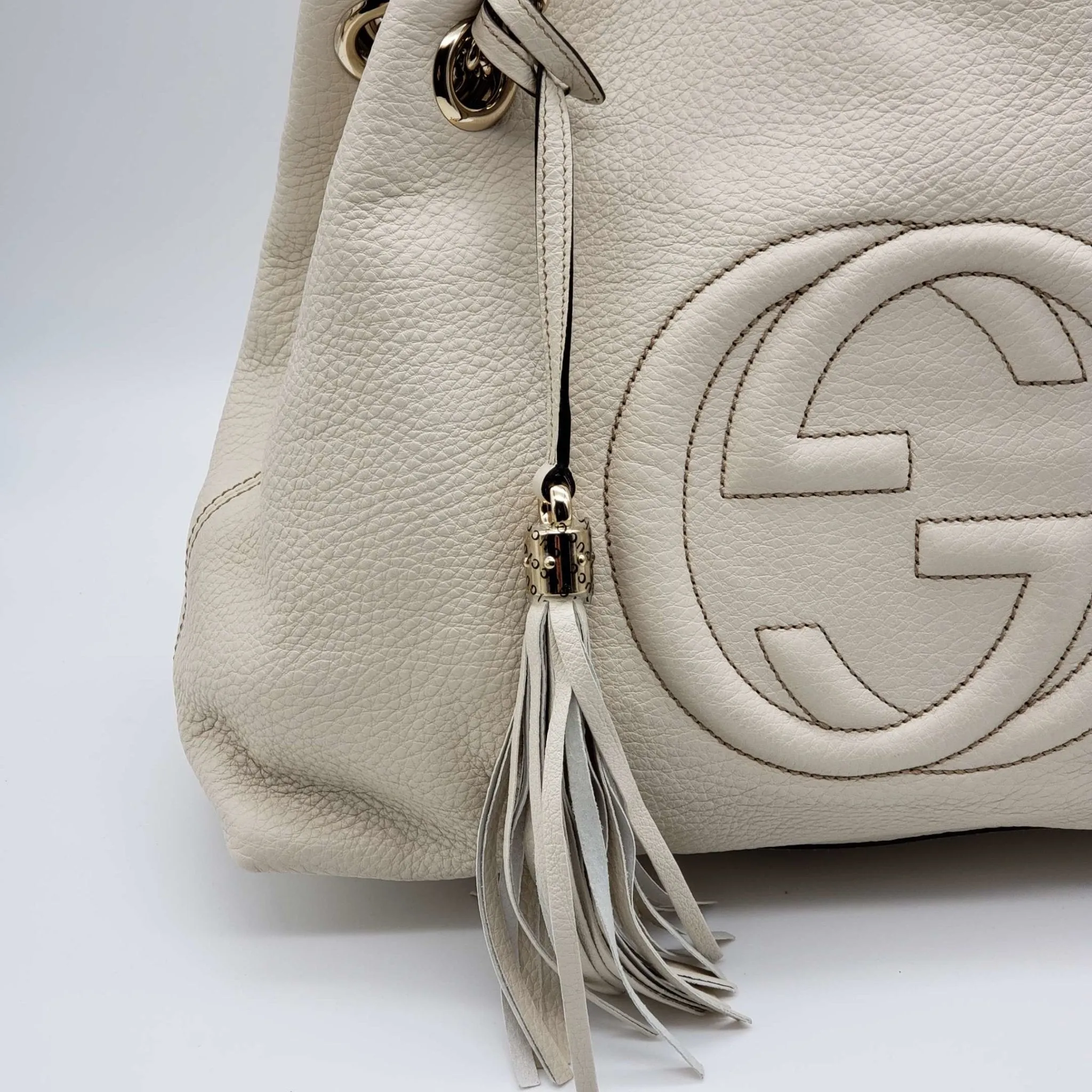 Gucci GG Soho on Chain Medium White Shoulder Bag