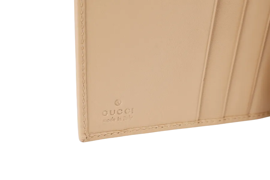 GUCCI INTERLOCKING LONG WALLET BEIGE CALF LEATHER BOX NO DUST COVER