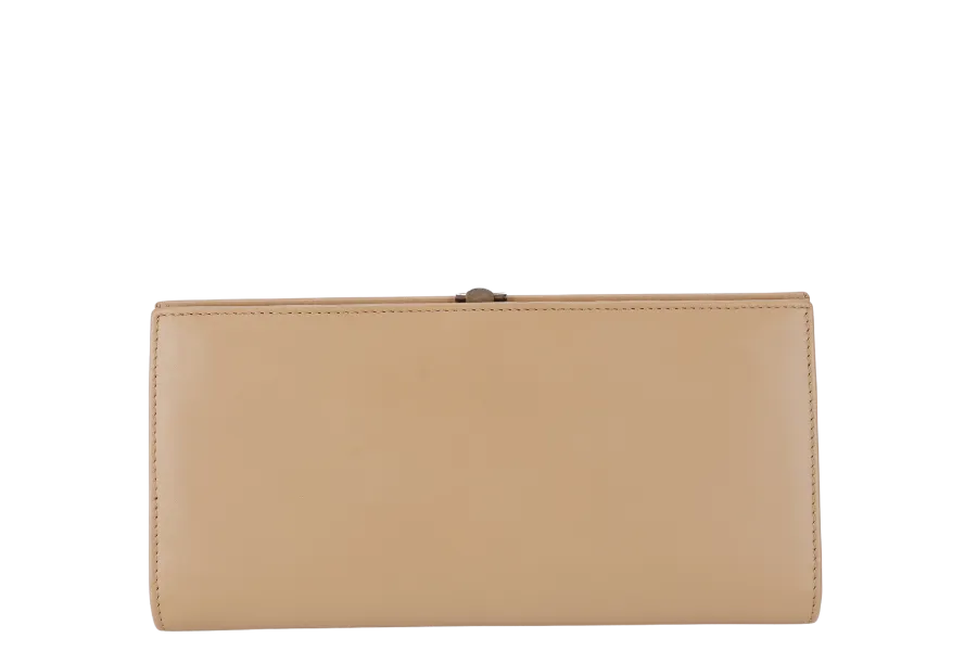 GUCCI INTERLOCKING LONG WALLET BEIGE CALF LEATHER BOX NO DUST COVER