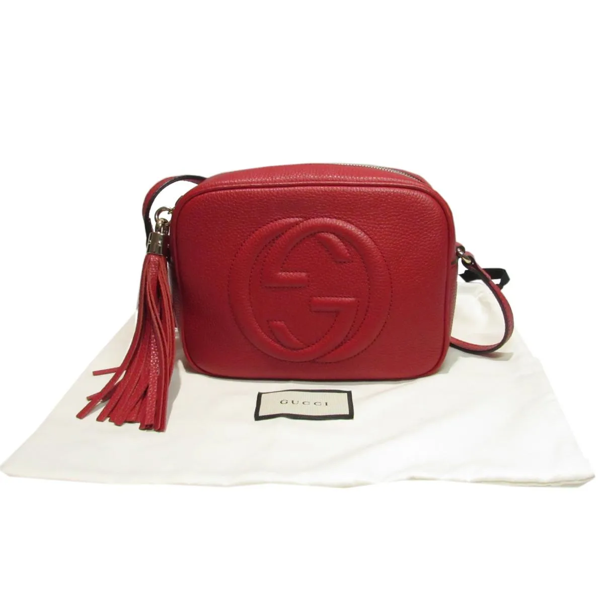Gucci Leather Disco Bag in Red