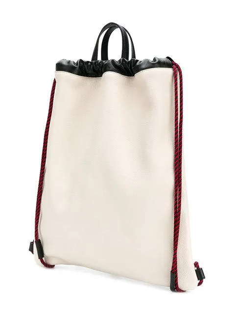 Gucci Logo-Print Drawstring Backpack in White