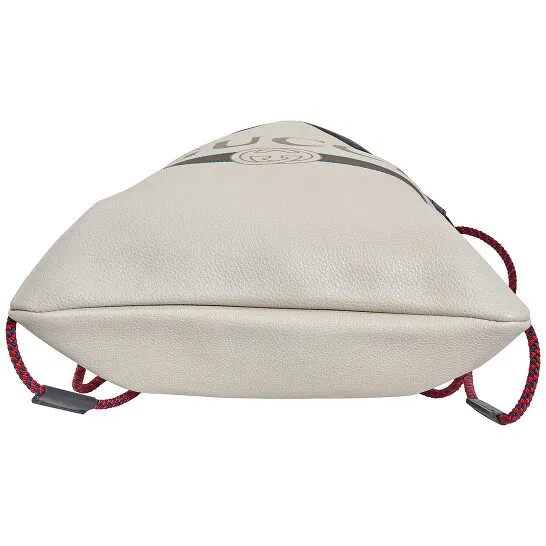Gucci Logo-Print Drawstring Backpack in White