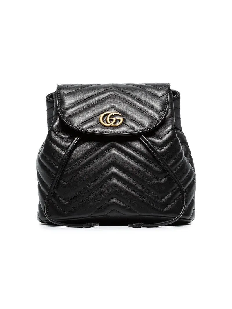 Gucci Marmont Quilted Leather Backpack in Black