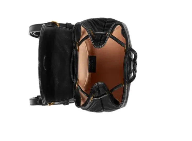 Gucci Marmont Quilted Leather Backpack in Black