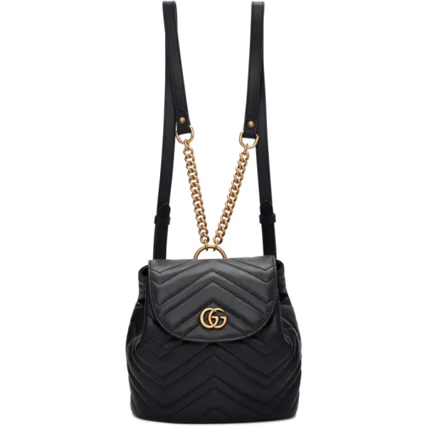 Gucci Marmont Quilted Leather Backpack in Black