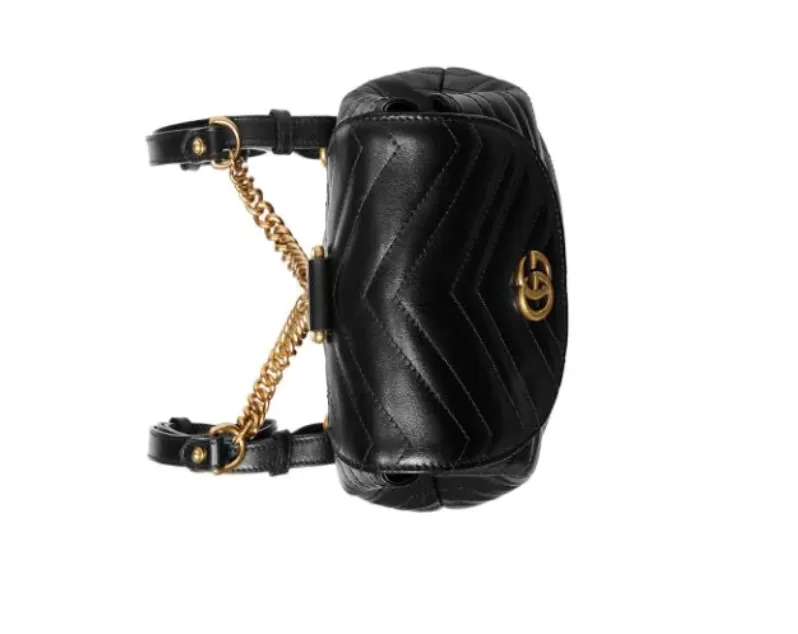 Gucci Marmont Quilted Leather Backpack in Black