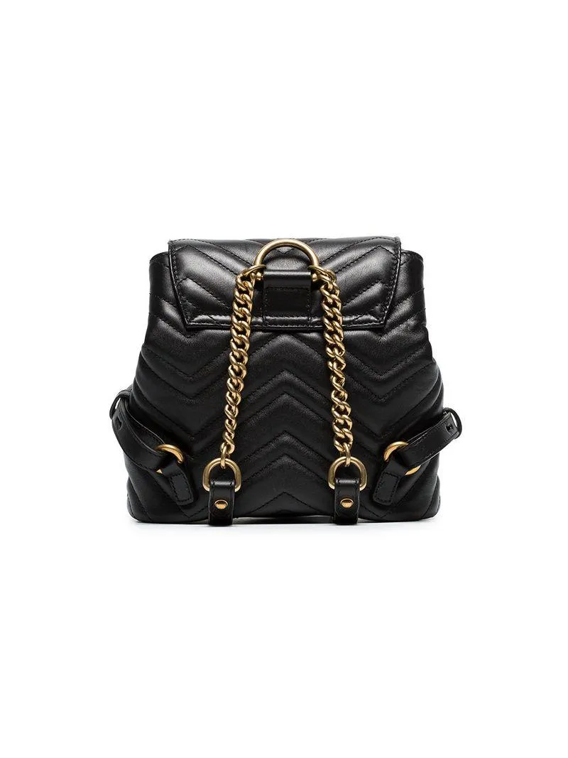 Gucci Marmont Quilted Leather Backpack in Black