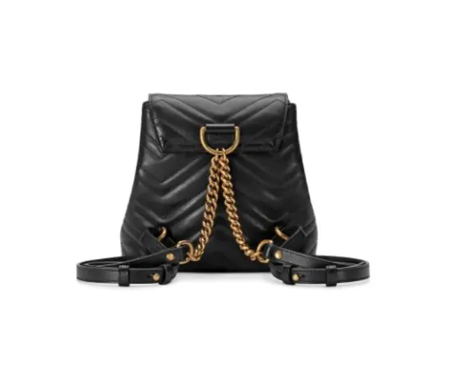 Gucci Marmont Quilted Leather Backpack in Black