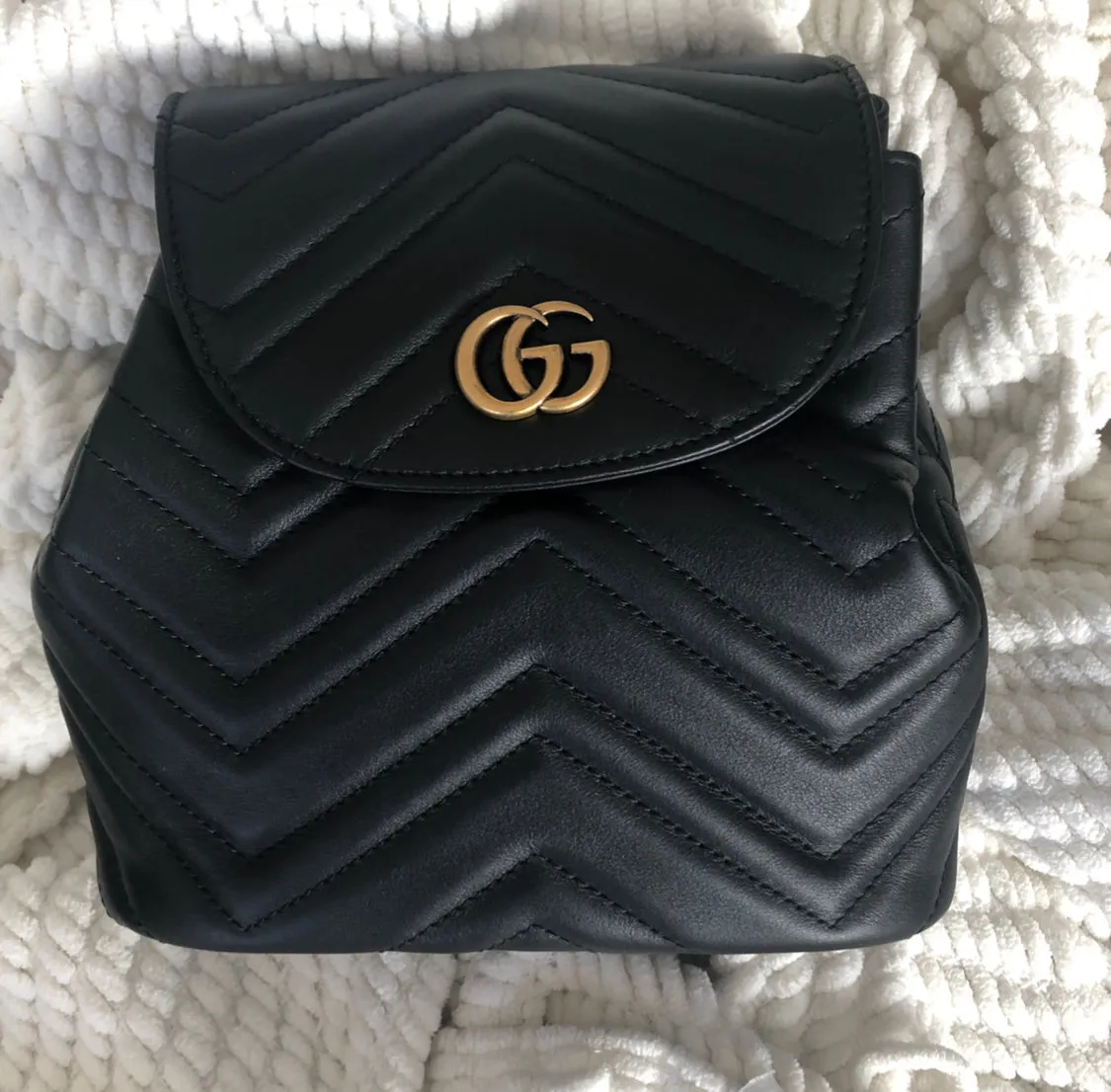 Gucci Marmont Quilted Leather Backpack in Black