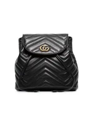 Gucci Marmont Quilted Leather Backpack in Black