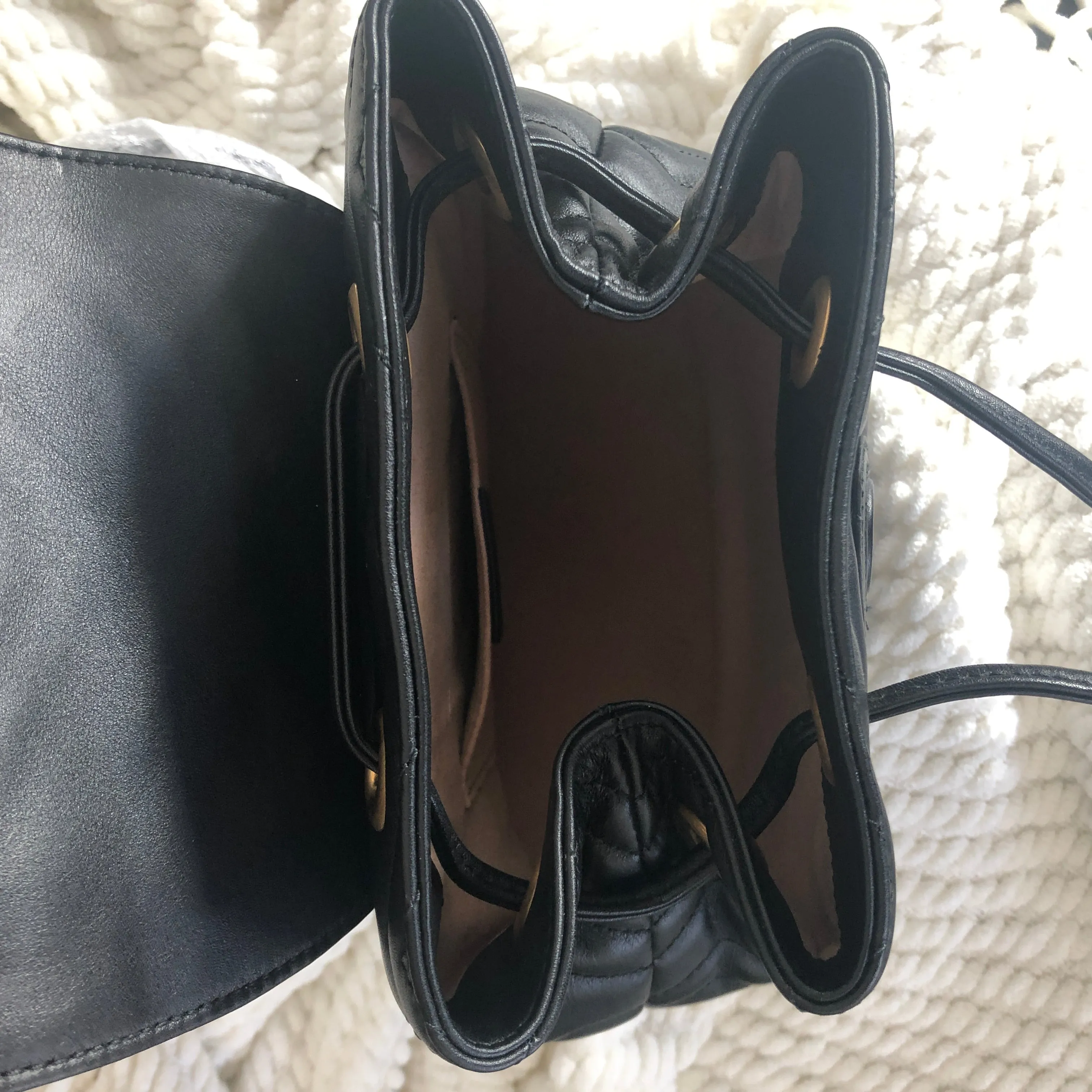 Gucci Marmont Quilted Leather Backpack in Black