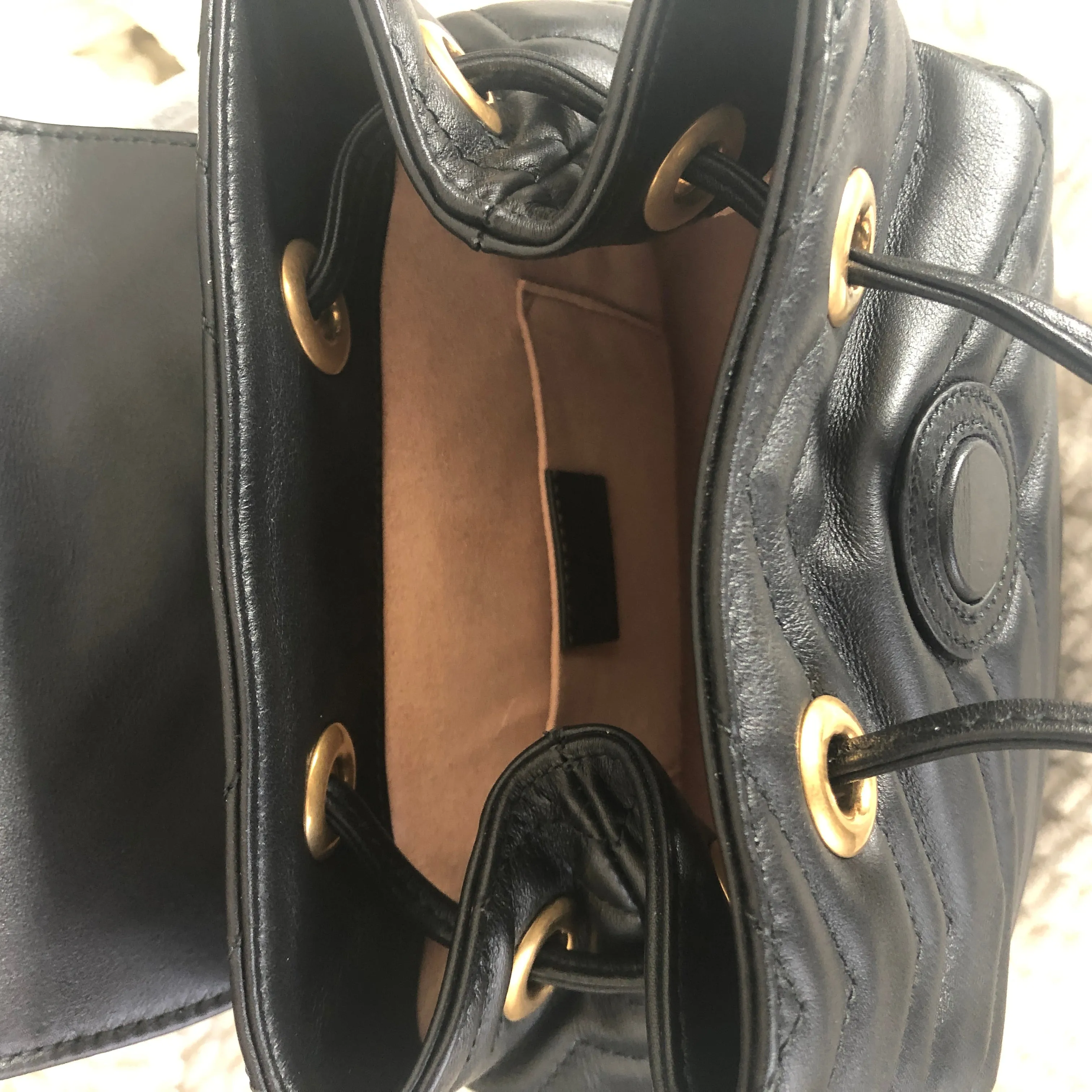Gucci Marmont Quilted Leather Backpack in Black