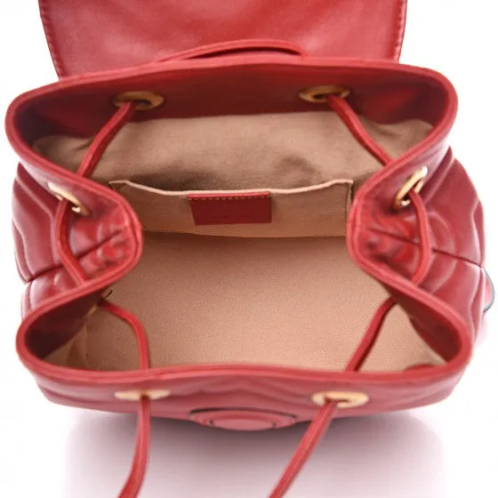 Gucci Marmont Quilted Leather Backpack in Red