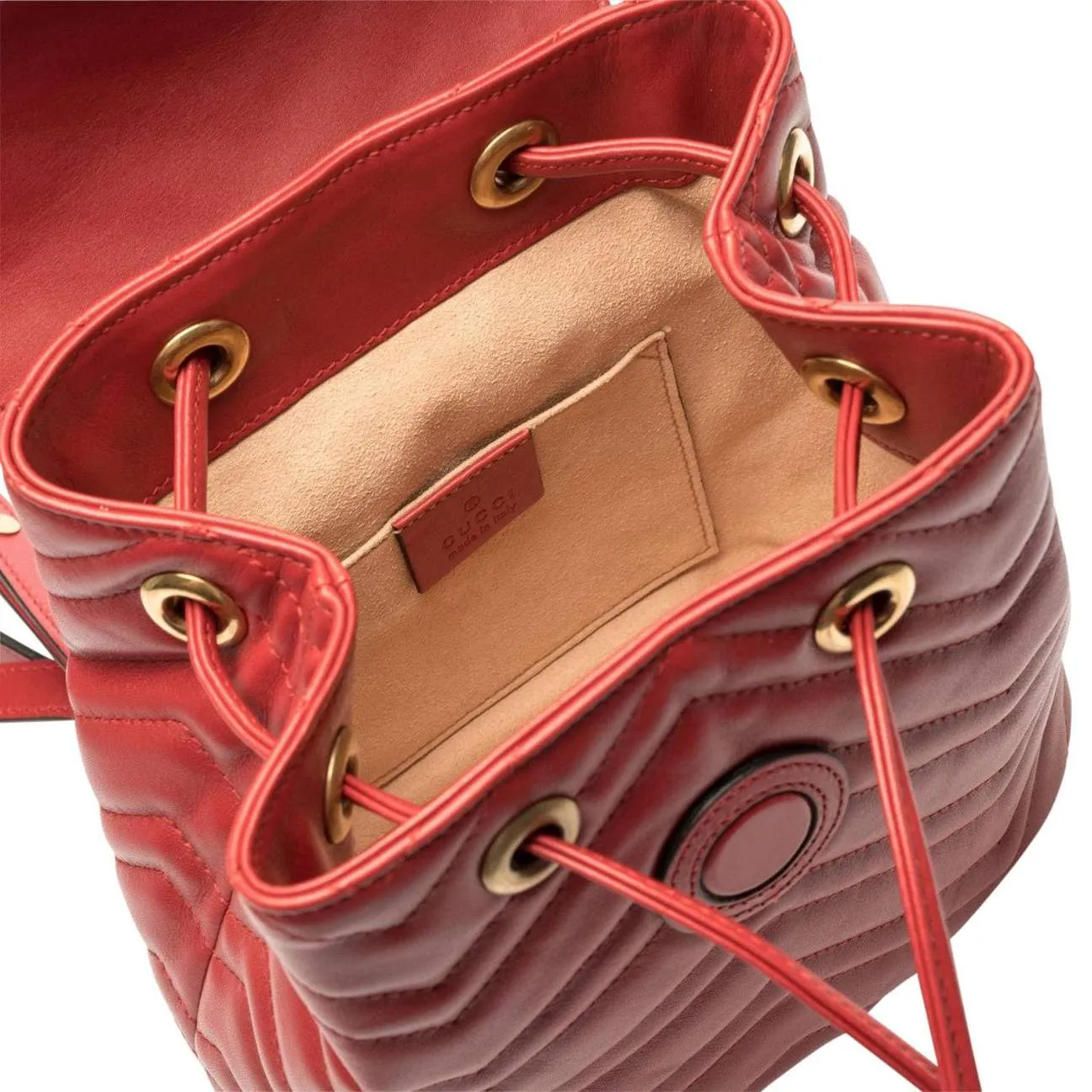 Gucci Marmont Quilted Leather Backpack in Red