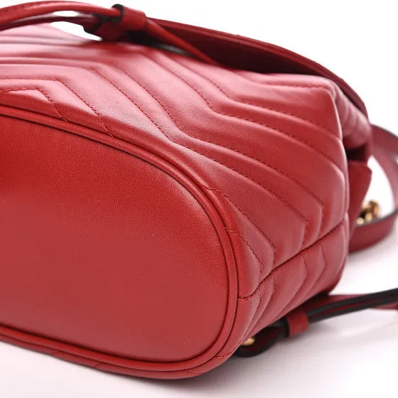 Gucci Marmont Quilted Leather Backpack in Red