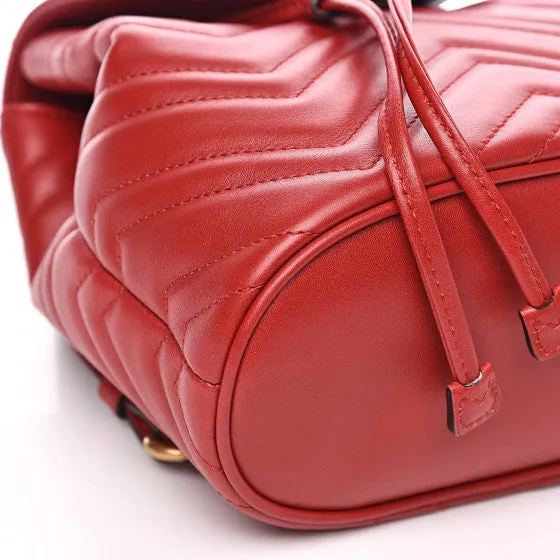 Gucci Marmont Quilted Leather Backpack in Red