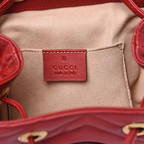 Gucci Marmont Quilted Leather Backpack in Red