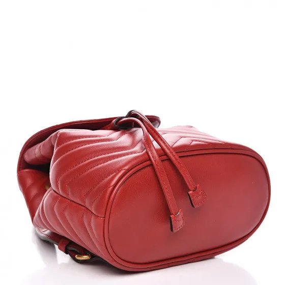 Gucci Marmont Quilted Leather Backpack in Red