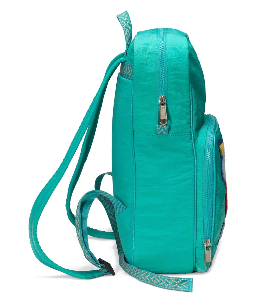 Gucci Medium 80s Logo Patch Backpack in Blue