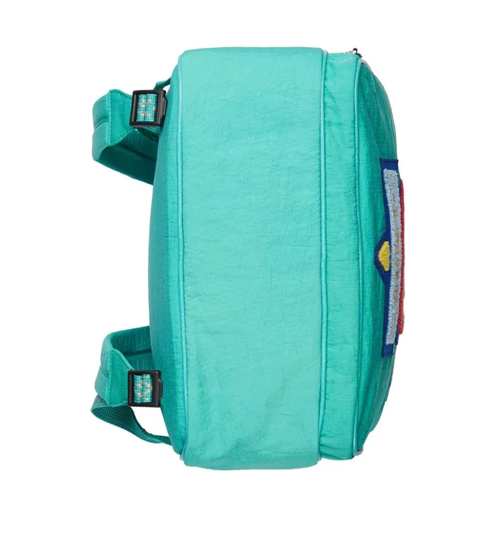 Gucci Medium 80s Logo Patch Backpack in Blue