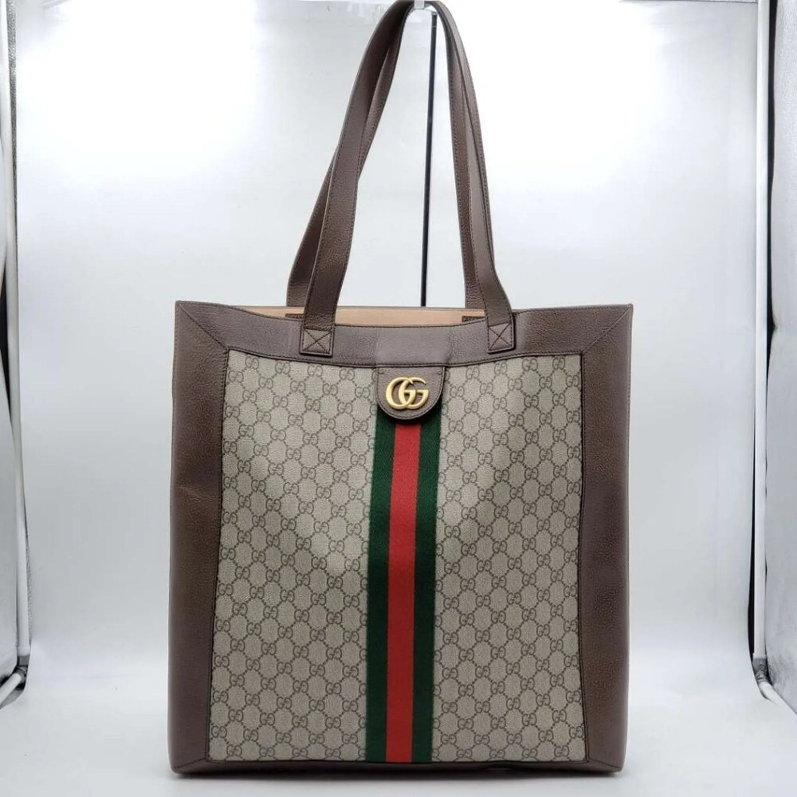 GUCCI Ophidia Brown w/Pouch Canvas Shoulder Bag