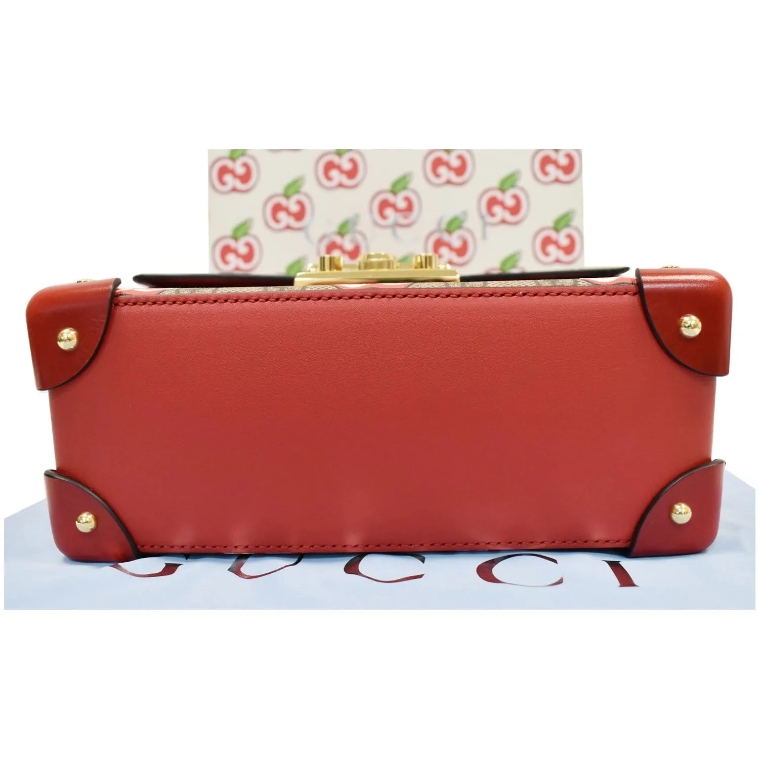 GUCCI Padlock Small GG Supreme Bamboo Top Handle Shoulder Bag Beige 603221