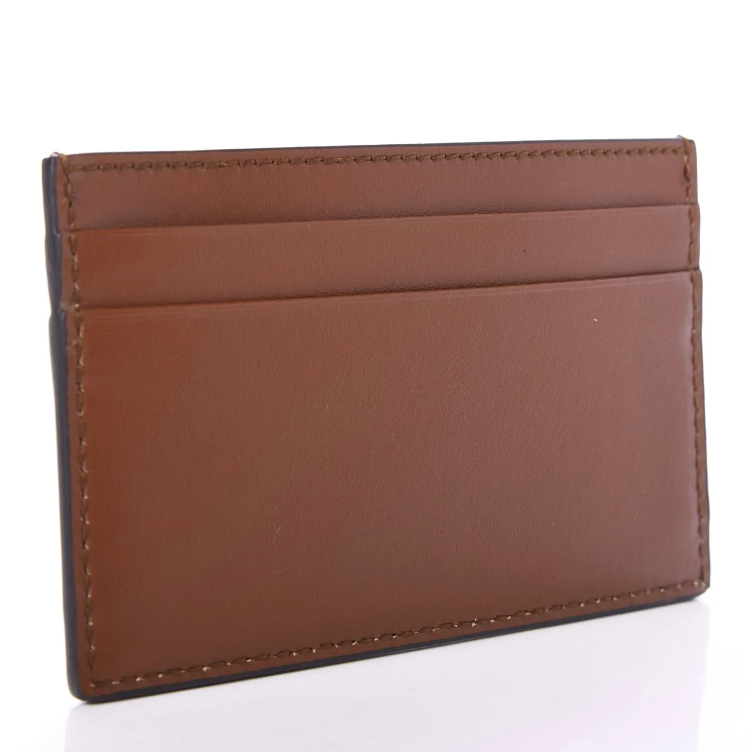 Gucci Print Logo Leather Cardholder in Brown
