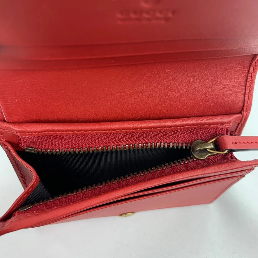 Gucci Queen Margaret Card Case in White, Blue, and Red