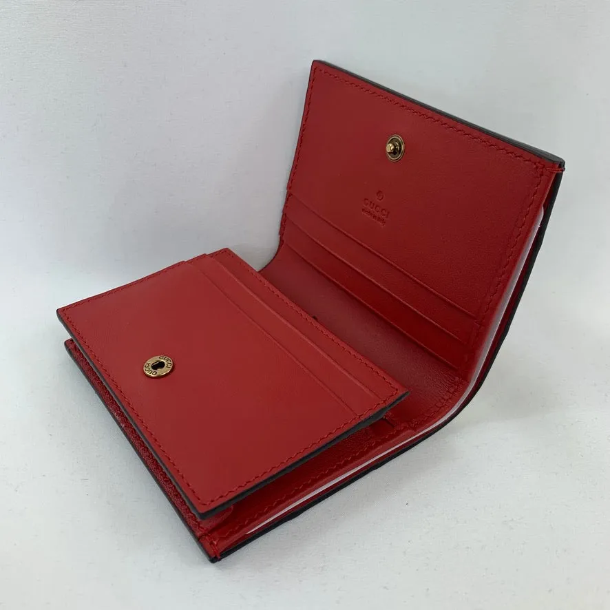 Gucci Queen Margaret Card Case in White, Blue, and Red