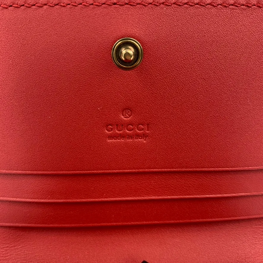 Gucci Queen Margaret Card Case in White, Blue, and Red