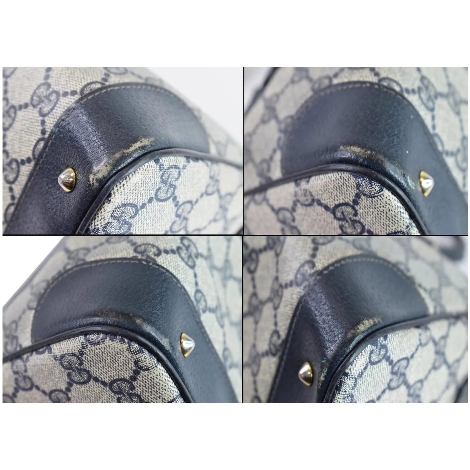 GUCCI Vintage Joy Boston GG Canvas Shoulder Bag Blue