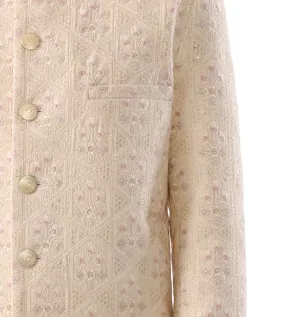 GURTAJ Ivory Embroidered Sherwani