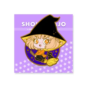 Halloween on her Broom Chibi Enamel Pin