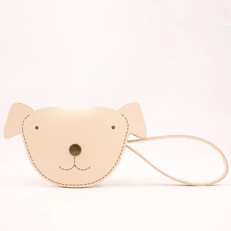 HANDMADE LEATHER CUTE Women Dog Card Change Holder Clutch PERSONALIZED MONOGRAMMED GIFT CUSTOM Wallet Card Coin Holder