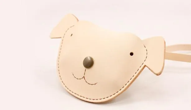 HANDMADE LEATHER CUTE Women Dog Card Change Holder Clutch PERSONALIZED MONOGRAMMED GIFT CUSTOM Wallet Card Coin Holder