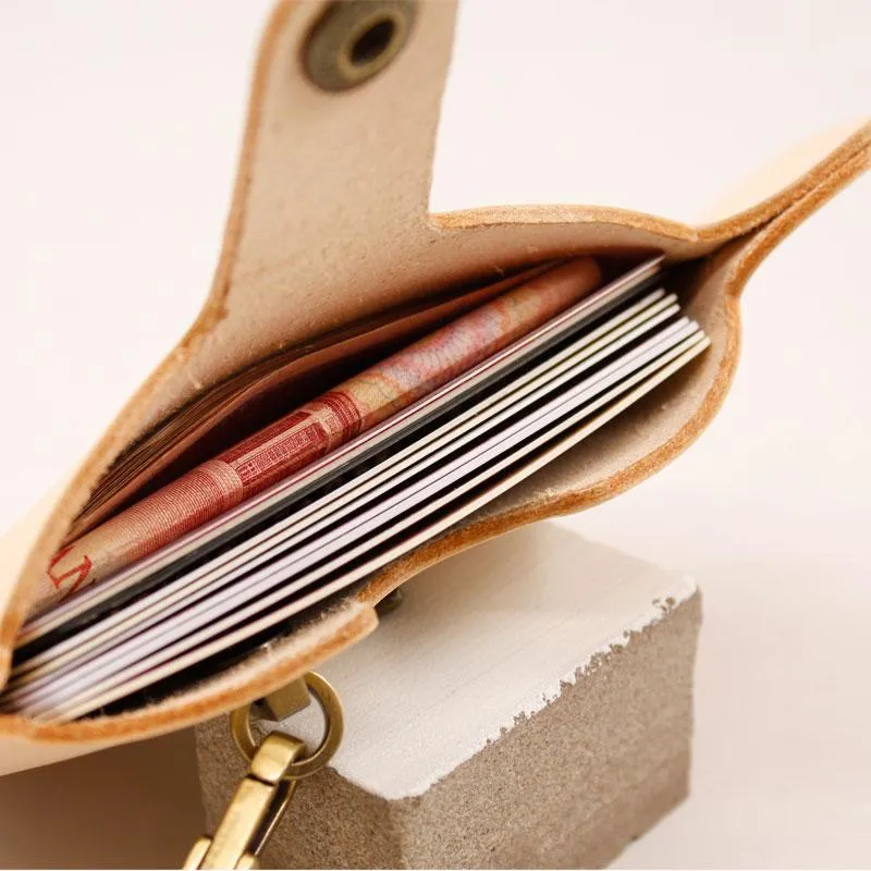 HANDMADE LEATHER CUTE Women Dog Card Change Holder Clutch PERSONALIZED MONOGRAMMED GIFT CUSTOM Wallet Card Coin Holder