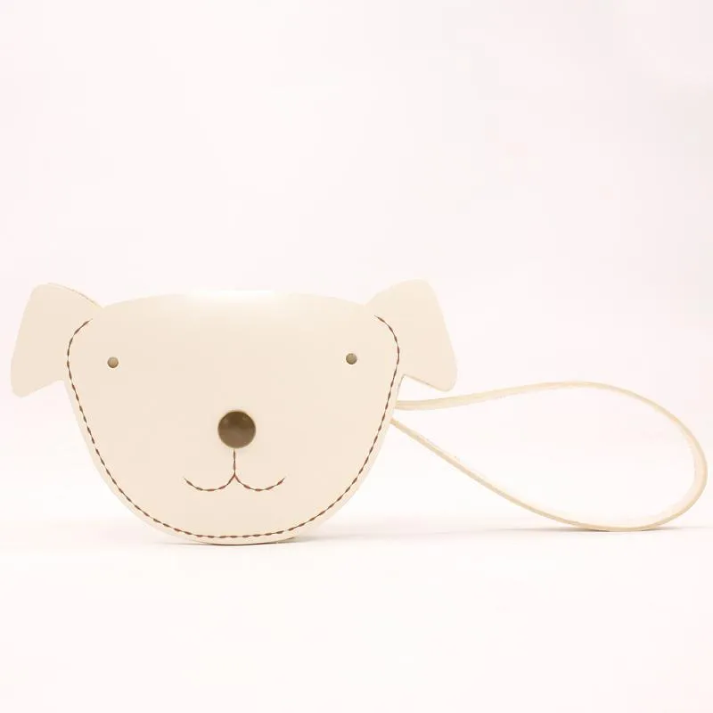 HANDMADE LEATHER CUTE Women Dog Card Change Holder Clutch PERSONALIZED MONOGRAMMED GIFT CUSTOM Wallet Card Coin Holder