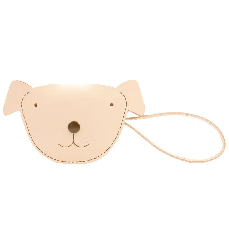 HANDMADE LEATHER CUTE Women Dog Card Change Holder Clutch PERSONALIZED MONOGRAMMED GIFT CUSTOM Wallet Card Coin Holder