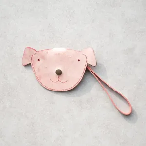 HANDMADE LEATHER CUTE Women Dog Card Change Holder Clutch PERSONALIZED MONOGRAMMED GIFT CUSTOM Wallet Card Coin Holder