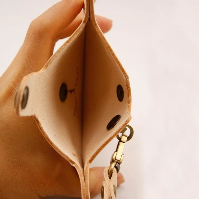 HANDMADE LEATHER CUTE Women Dog Card Change Holder Clutch PERSONALIZED MONOGRAMMED GIFT CUSTOM Wallet Card Coin Holder
