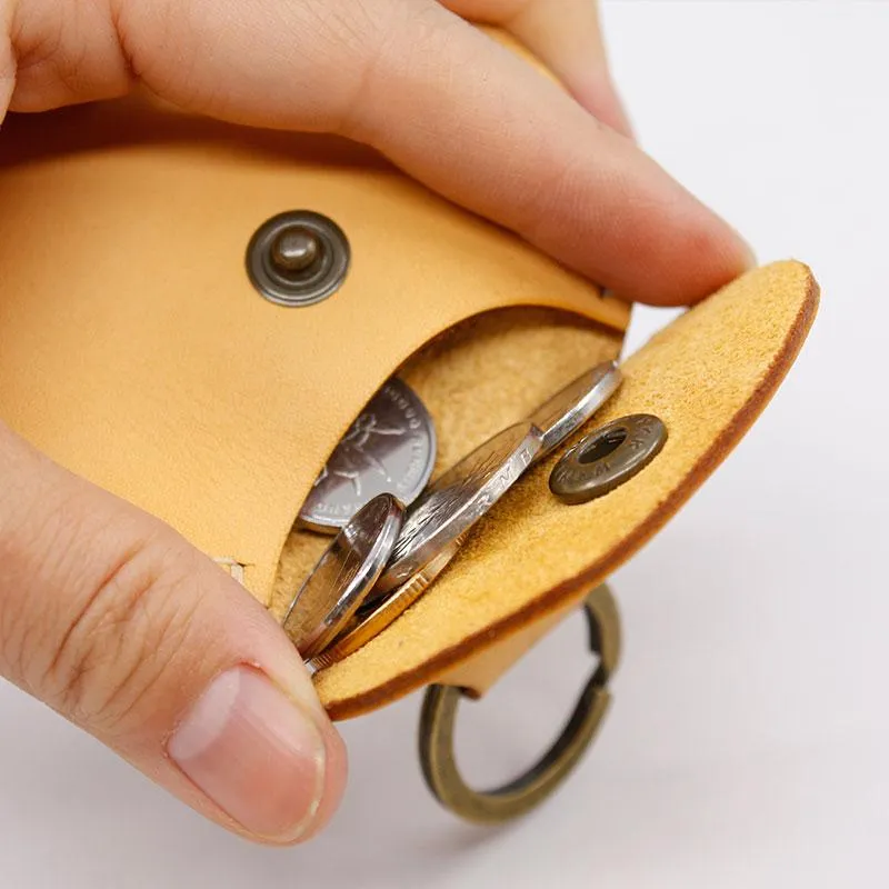 HANDMADE LEATHER CUTE Women Keyring Change Holder Pouch PERSONALIZED MONOGRAMMED GIFT CUSTOM Coin Wallet Holder