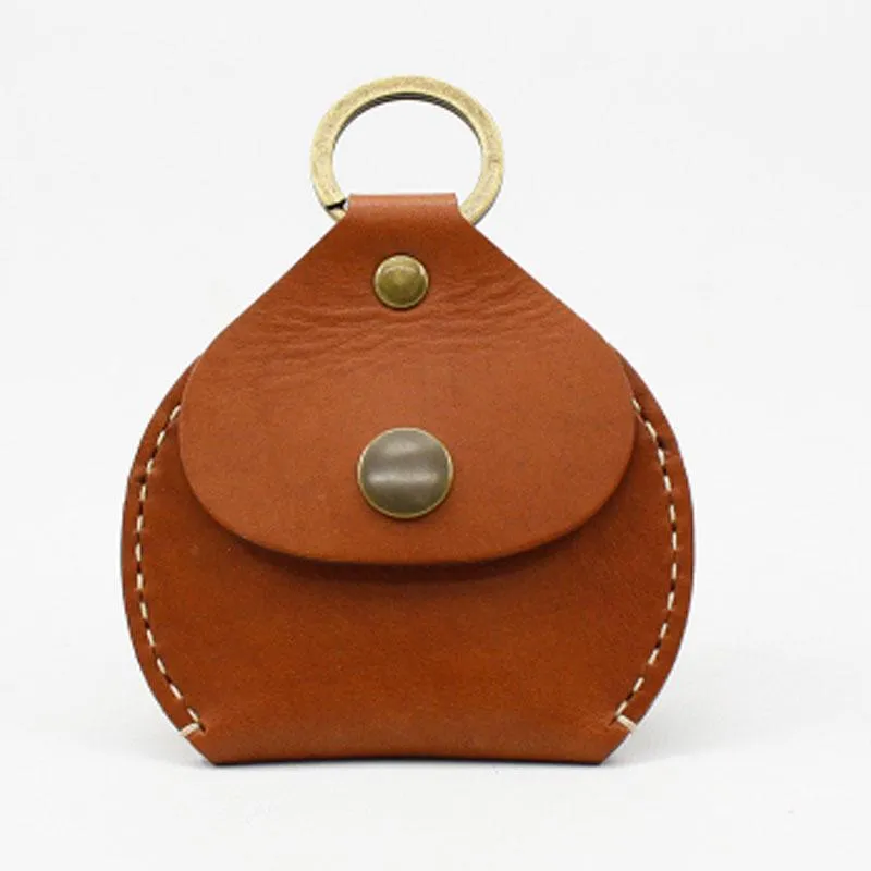 HANDMADE LEATHER CUTE Women Keyring Change Holder Pouch PERSONALIZED MONOGRAMMED GIFT CUSTOM Coin Wallet Holder