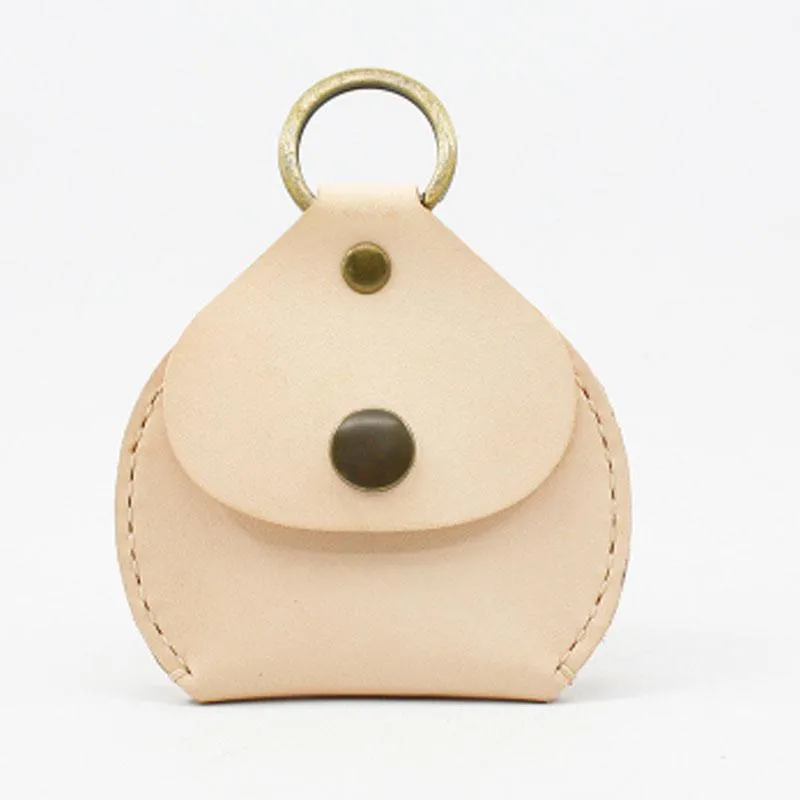 HANDMADE LEATHER CUTE Women Keyring Change Holder Pouch PERSONALIZED MONOGRAMMED GIFT CUSTOM Coin Wallet Holder